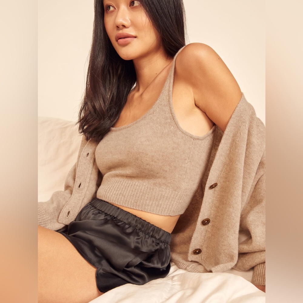 Reformation Varenne Cashmere Tank And Cardi Set